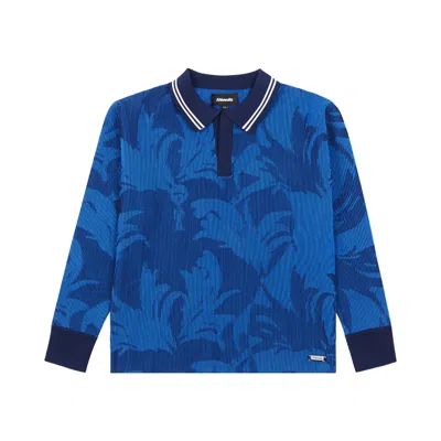 Pre-owned Ahluwalia Buju Knitted Long-sleeve Polo Sweater 'blue' | Men's Size Xl/2xl