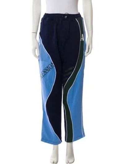 Pre-owned Ahluwalia Colorblock Pattern Sweatpants W/ Tags In Blue