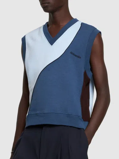 Pre-owned Ahluwalia Ds! Aw23  Mae Cotton V-neck Sleeveless Sweatshirt In Multi