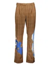 Ahluwalia Grandad Check-pattern Trousers In Brown