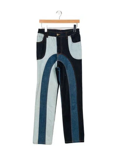Pre-owned Ahluwalia High-rise Straight Leg Jeans In Blue