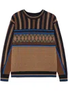 Ahluwalia Wool Patterned Sweater In Brown