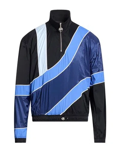 Ahluwalia Man Jacket Black Size M Recycled Polyester, Nylon, Polyamide In Blue