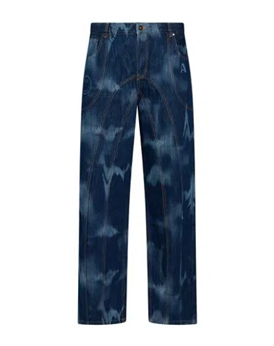 Ahluwalia Man Jeans Blue Size 34 Recycled Cotton, Viscose, Recycled Polyester