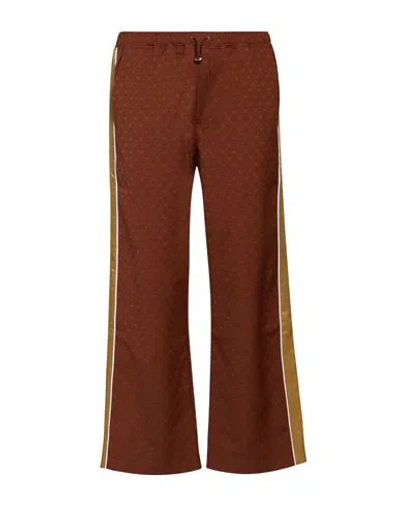 Ahluwalia Man Pants Brick Size S Polyester, Cotton, Elastane, Polyamide In Brown