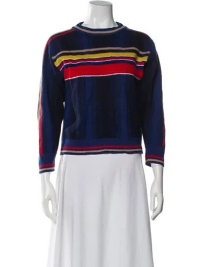 Pre-owned Ahluwalia Merino Wool Striped Sweater In Blue