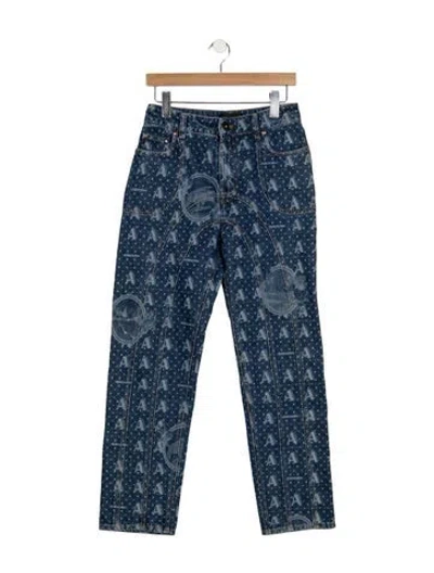 Pre-owned Ahluwalia Mid-rise Straight Leg Jeans In Blue