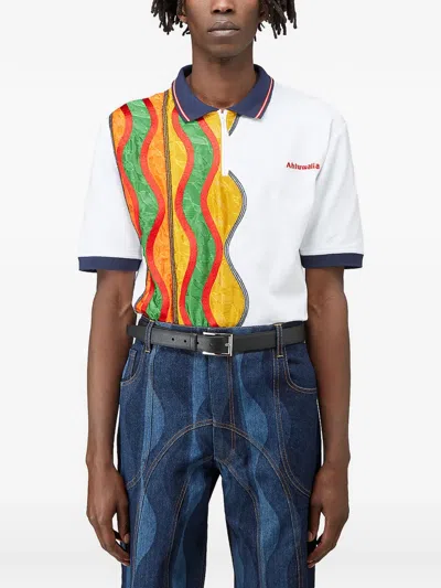 Ahluwalia Patterned Polo Shirt In White