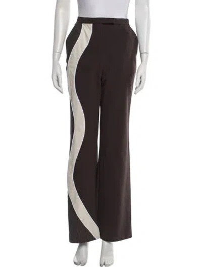 Pre-owned Ahluwalia Patterned Wide Leg Pants In Brown