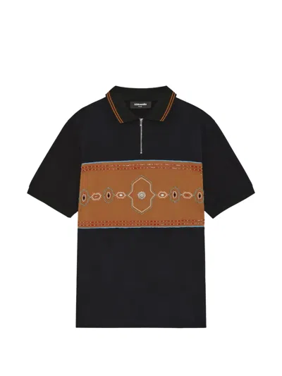 Ahluwalia Radha Zip-fastening Polo Shirt In Black