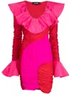 Ahluwalia Rosie Ruffled Minidress In Pink