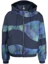 Ahluwalia Shakti Patchwork Recycled Nylon Puffer Jacket In Blue