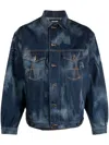 Ahluwalia Signature Tie-dye Denim Jacket In Blue