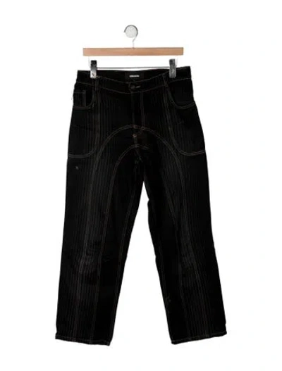 Pre-owned Ahluwalia Straight-leg Jeans In Black