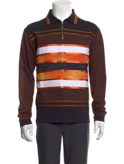 Pre-owned Ahluwalia Striped Long Sleeve Shirt In Brown
