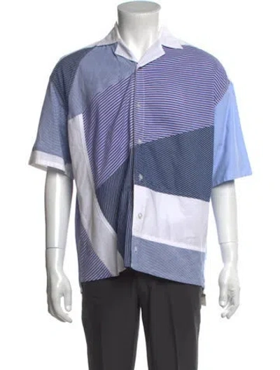 Pre-owned Ahluwalia Striped Short Sleeve Shirt In Blue