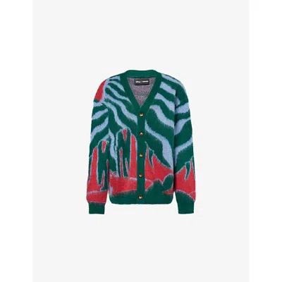 Ahluwalia Womens Harry Lambert For  X Disney Hakuna Oversized Brushed-knit Cardigan In Multi