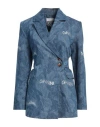Ahluwalia X Ganni Woman Denim Outerwear Blue Size 12 Cotton In Blue