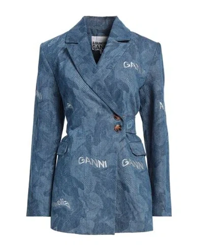 Ahluwalia X Ganni Woman Denim Outerwear Blue Size 12 Cotton