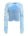 Ahluwalia X Ganni Woman Top Azure Size 14 Polyamide, Elastane, Rayon In Blue