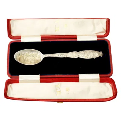 Pre-owned Ahronsberg Brothers Antique Victorian Sterling Silver Spoon By , 1896 In Sand