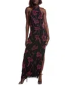 Aidan Mattox Womens Beaded Halter Evening Dress In Black