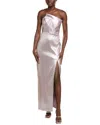 Aidan Mattox Aiden Mattox Coated Column Gown In Neutral