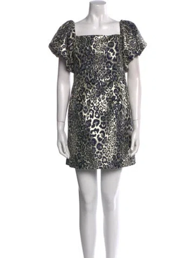 Pre-owned Aidan Mattox Animal Print Mini Dress