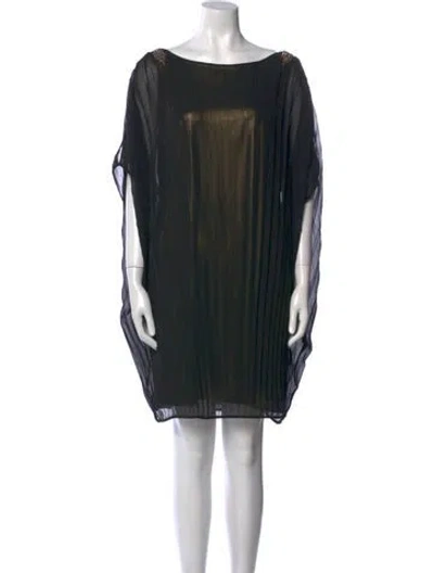 Pre-owned Aidan Mattox Bateau Neckline Mini Dress In Black