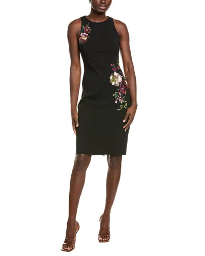 Aidan Mattox Beaded & Sequin Midi Dress In Black