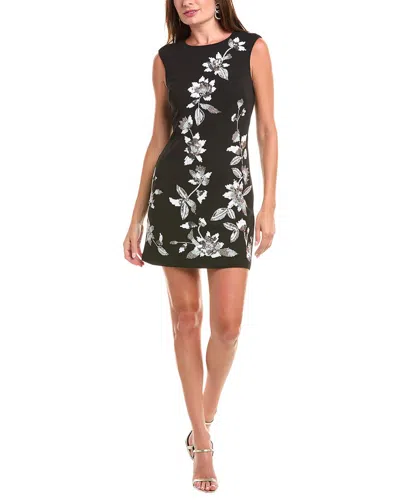 AIDAN MATTOX AIDAN MATTOX BEADED CREPE SHEATH DRESS