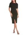 Aidan Mattox Beaded Cuff Sheath Dress In Green