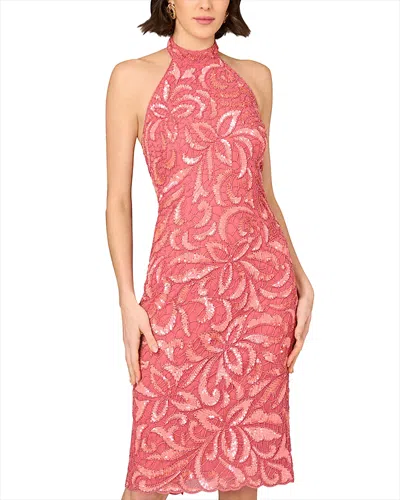 Aidan Mattox Beaded Dress In Summer Rose