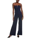 Aidan Mattox Beaded Neckline Jumpsuit In Blue