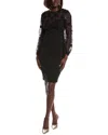 Aidan Mattox Beaded Sheath Dress In Black