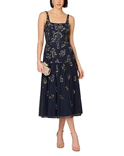 Aidan Mattox Beaded Sleeveless Dress In Twilght