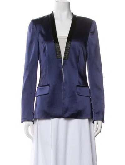 Pre-owned Aidan Mattox Blazer In Blue