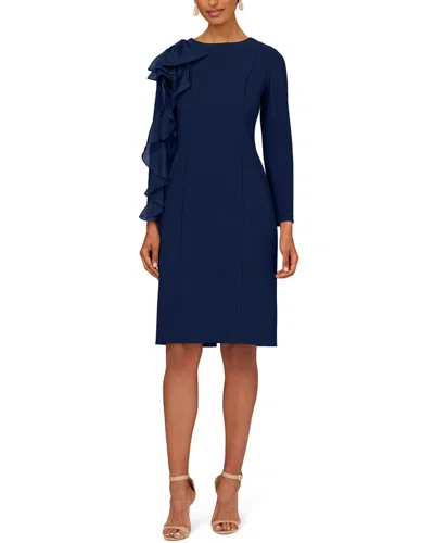 Aidan Mattox Bonded Crepe Sheath Dress In Purple