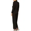 Aidan Mattox By Adrianna Papell Bow Long Sleeve Stretch Crepe Jumpsuit In Black