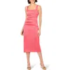 Aidan Mattox By Adrianna Papell Stretch Mikado Midi Sheath Dress In Spring Rose