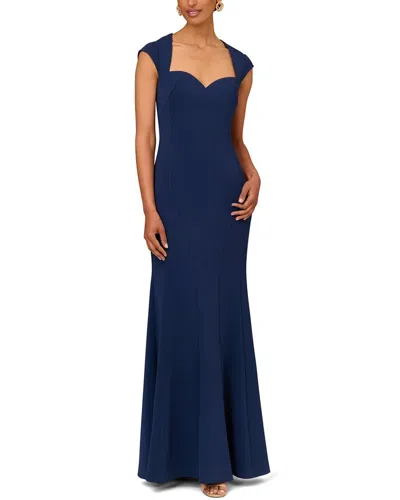 Aidan Mattox Cap Sleeve Gown In Purple