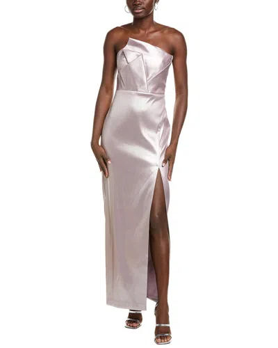 Aidan Mattox Coated Column Gown In Pink