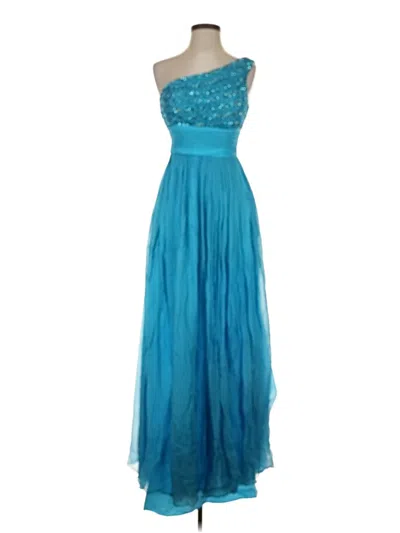 Pre-owned Aidan Mattox Cocktail Dress In Blue