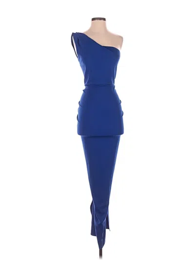 Pre-owned Aidan Mattox Cocktail Dress In Blue