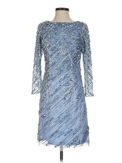 Pre-owned Aidan Mattox Cocktail Dress In Blue