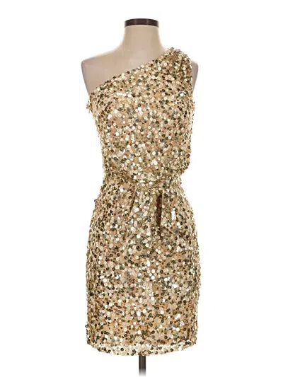Pre-owned Aidan Mattox Cocktail Dress In Gold