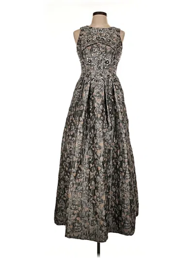 Pre-owned Aidan Mattox Cocktail Dress In Gray