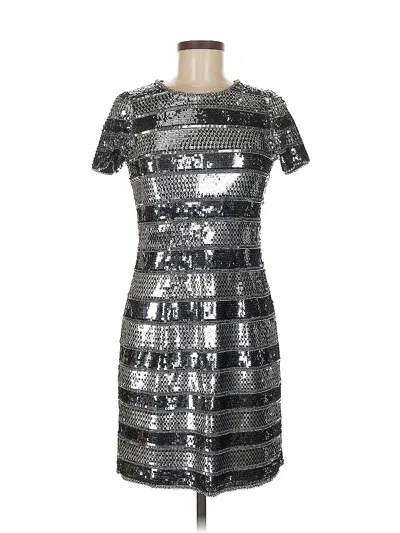 Pre-owned Aidan Mattox Cocktail Dress In Silver