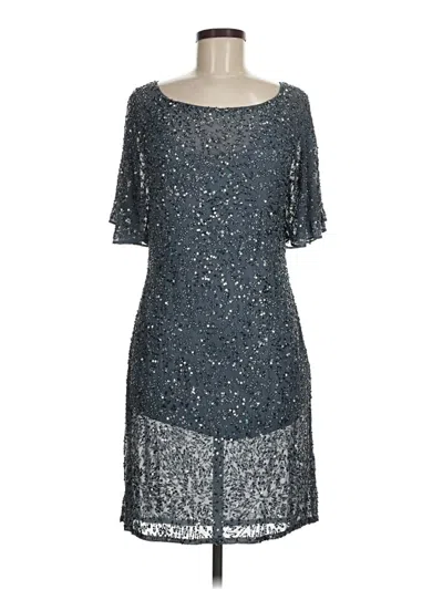 Pre-owned Aidan Mattox Cocktail Dress In Silver