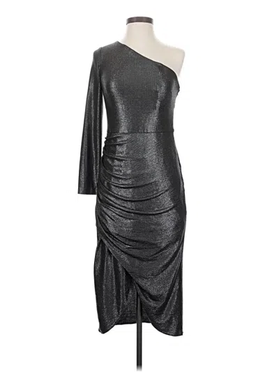 Pre-owned Aidan Mattox Cocktail Dress In Silver